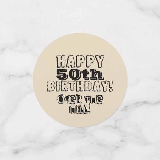 50. Über dem Hill Birthday Balloons Confetti Konfetti (Klein Vorderseite)