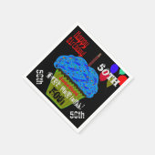 50. Über dem Hügel Personalisierter Blue Cupcake Serviette (Ecke)