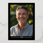 50. Überraschung Geburtstag Foto auf Back Black & Folieneinladung (Rückseite)