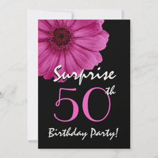 50. Überraschung Geburtstag Gerbera Daisy Metallic Einladung