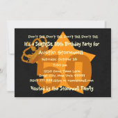 50. ÜBERRASCHUNG Geburtstag Gold Black Crown Star Einladung (Rückseite)