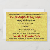 50. ÜBERRASCHUNG Geburtstag Gold Schwarze Sonnenbl Einladung (Rückseite)