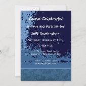 50. ÜBERRASCHUNG Geburtstag Individuelle Name Blue Einladung (Rückseite)