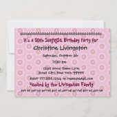 50. ÜBERRASCHUNG Geburtstag Rosa Retro Blume W1863 Einladung (Rückseite)