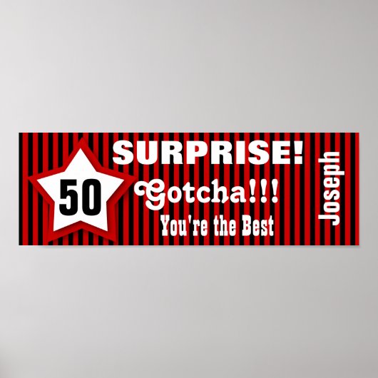 50. ÜBERRASCHUNG Geburtstag Star Banner Custom Z08 Poster (Vorne)