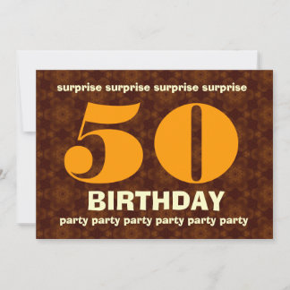 50. Überraschung Geburtstag Warme Hues of Gold Einladung