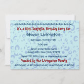 50. ÜBERRASCHUNG Geburtstagroter weißer blauer Einladung (Rückseite)