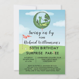50. Überraschung Geburtstagsparty Herren Golf Them Einladung