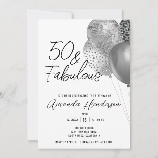 50. und 50. Geburtstagsfeier Einladung (Vorderseite)