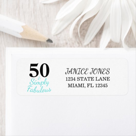 50 und das fabelhafte, einfach blaue Rücksendeadre (Insitu)