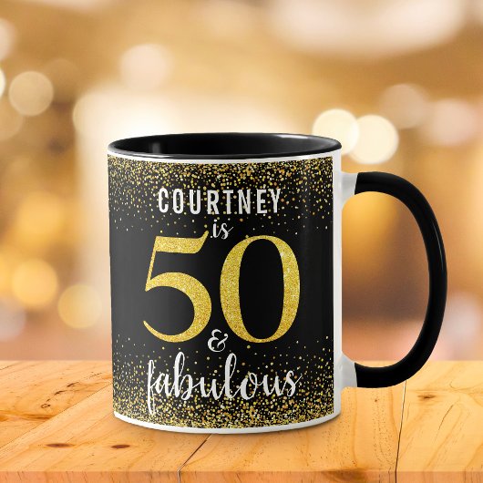 50 und der fabelhafte Name des Glitzer Tasse