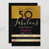 50 und die fabelhafte Geburtstagskarte Einladung (Vorne/Hinten)