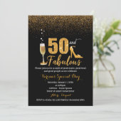 50 und ein toller Geburtstag Einladung für Frauen (Stehend Vorderseite)