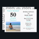 50 und einfach fantastische Geburtstagseinladung Einladung<br><div class="desc">Machen Sie aus 50 einfach einen fantastischen Anlass mit dieser lustigen und koketten Geburtstags-Foto-Einladung. Personalisieren Sie es und schicken Sie es für Ihre große Feier. Die Worte "50 und Simply Fabulous" sind in hellblau und schwarz Typografie. Sie können das Foto mit Ihrem eigenen Foto ändern, wenn Sie möchten. Die Textfarben...</div>