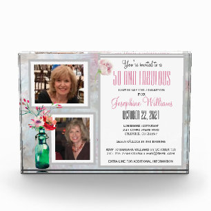 50 und Fab KEEPSAKE 50. Geburtstagsparty Fotoblock