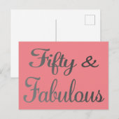 50 und fabelhaft 50 Geburtstag Postkarte (Vorne/Hinten)