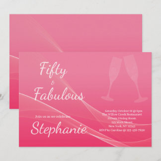 50 und Fabelhaft | 50. Geburtstagsfeier Pink Einladung
