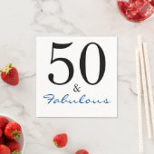 50 und fabelhaft Birthday Blue Serviette (Beispiel)
