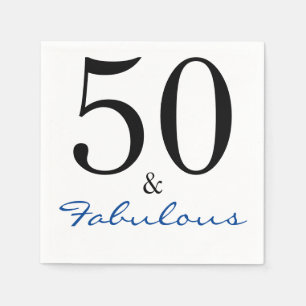 50 und fabelhaft Birthday Blue Serviette