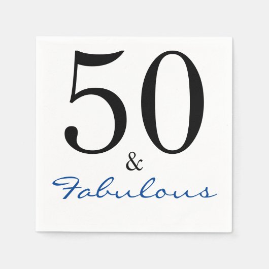 50 und fabelhaft Birthday Blue Serviette (Vorderseite)