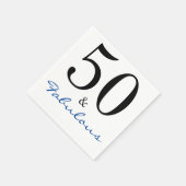 50 und fabelhaft Birthday Blue Serviette (Ecke)