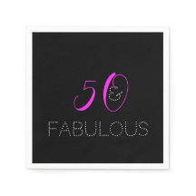 50 und fabelhaft | Chic Hot Pink Black Birthday