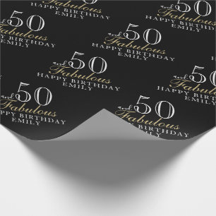 50 und Fabelhaft Elegant Schwarz 50. Geburtstag Geschenkpapier