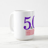 50 und fabelhaft | Eleganter Geburtstag Kaffeetasse (Vorderseite Links)