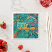 50 und fabelhaft farbenfroh blau Bohemisch Serviette (Beispiel)