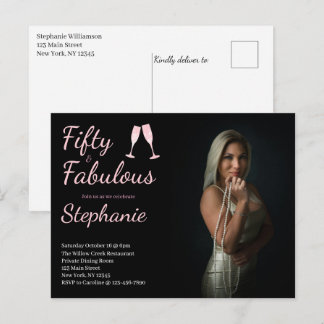 50 und Fabelhaft | Foto für die 50. Geburtstagsfei Postkarte