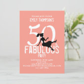 50 und fabelhaft Geburtstag Moderne Cocktails Peac Einladung (Stehend Vorderseite)