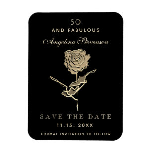 50 und Fabelhaft Gold Floral Geburtstag Save The D Magnet