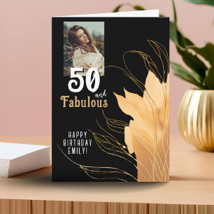 50 und Fabelhaft Gold Folierung 50. Geburtstag Fot Karte