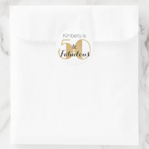 50 und Fabelhaft Gold Personalisierte Geburtstagsf Runder Aufkleber