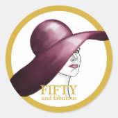 50 und fabelhaft kundenspezifisch runder aufkleber (Vorderseite)