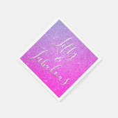 50 und fabelhaft Lila - Rosa Glitzer Serviette (Ecke)