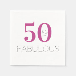 50 und fabelhaft | Magenta Pink Party Paper Napkin Serviette