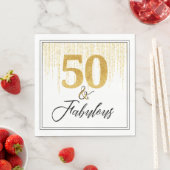 50 und fabelhaft mit Gold Serviette (Beispiel)