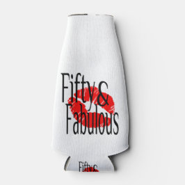 50 und fabelhaft mit heißen roten Lippen Flaschenkühler