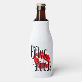 50 und fabelhaft mit heißen roten Lippen Flaschenkühler