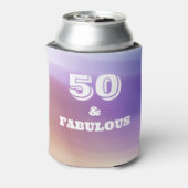 50 und fabelhaft mit Regenbogenuntergrund Dosenkühler (Kanne Rückseite)