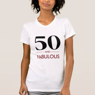 50 und Fabelhaft Moderne Kirschwein-Geburtstagsbot T-Shirt
