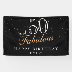50 und Fabelhaft Moderne schwarze 50. Geburtstagsf Banner
