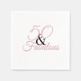 50 und fabelhaft | Pink Birthday Party Paper Neape Serviette
