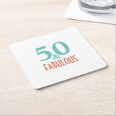 50 und fabelhaft rechteckiger pappuntersetzer (angewinkelt)