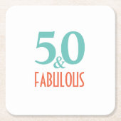 50 und fabelhaft rechteckiger pappuntersetzer (Vorderseite)