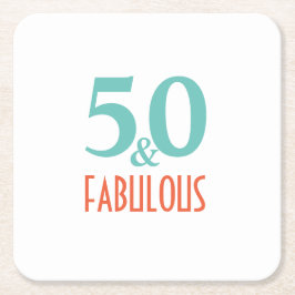 50 und fabelhaft rechteckiger pappuntersetzer