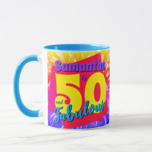 50 und Fabelhaft Retro Maßgeschneidert zum 50. Geb Tasse