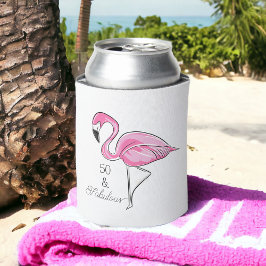 50 und fabelhaft rosa Flamingo Can Coolers Dosenkühler