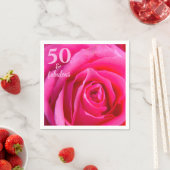 50 und fabelhaft | Rosa Rose 50. Geburtstag Serviette (Beispiel)